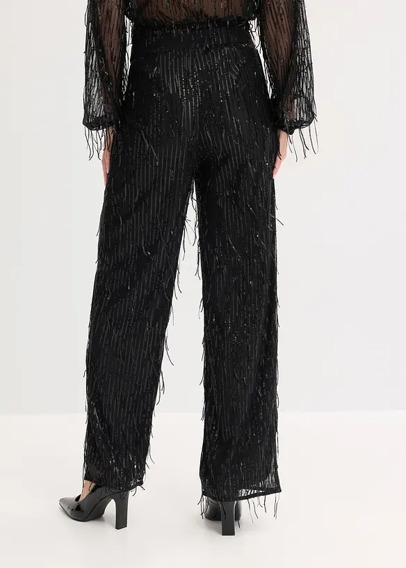 Pantalon à sequins et franges, bonprix