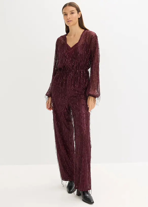 Pantalon à sequins et franges, bonprix