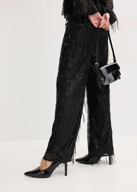 Pantalon à sequins et franges, bonprix