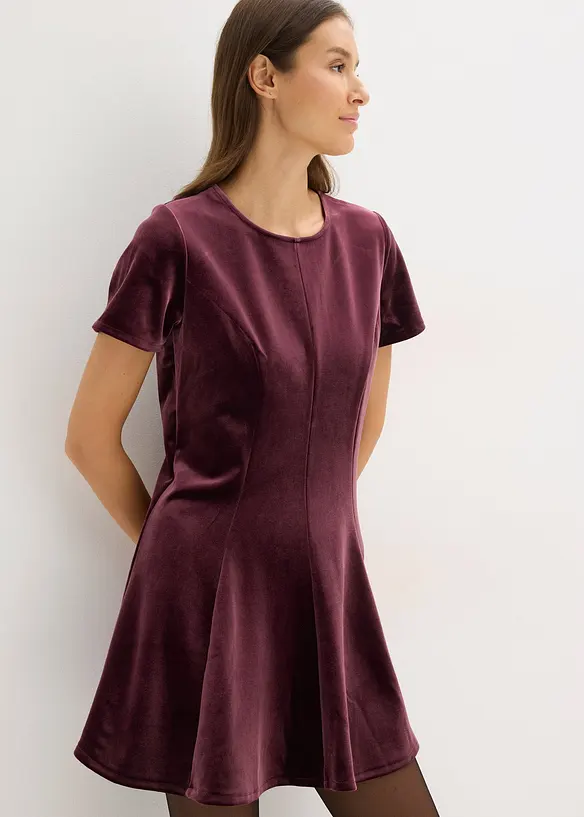 Robe courte en velours doux, bonprix