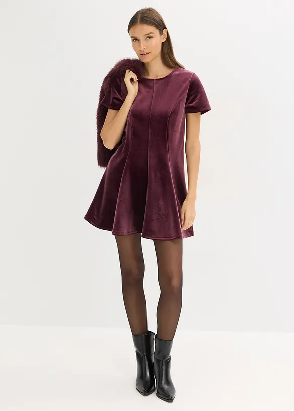 Robe courte en velours doux, bonprix