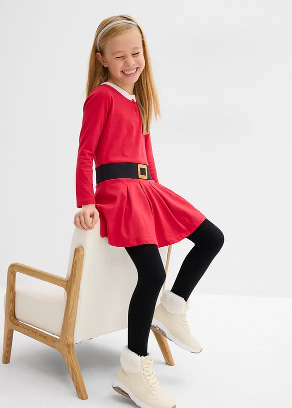 Robe de Noël fille en jersey, bonprix