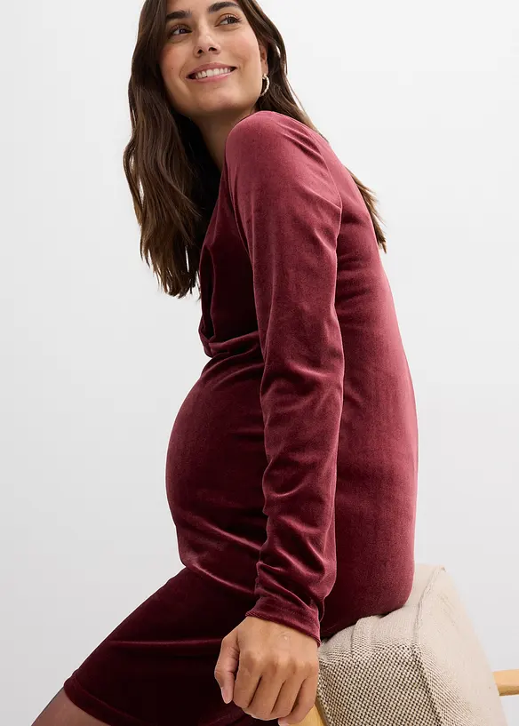 Robe de grossesse et d’allaitement en velours doux, bonprix