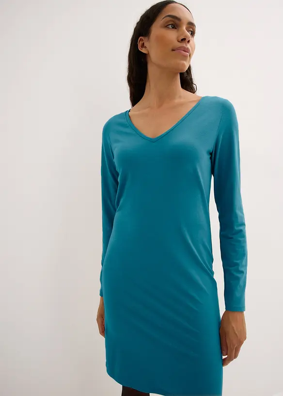 Robes en jersey &agrave; col V, bonprix