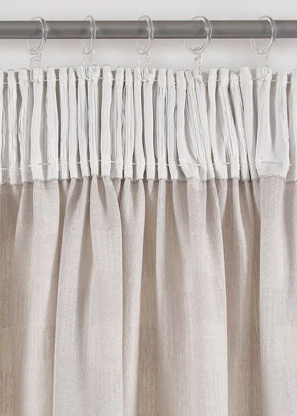 Rideau en coton tissé jacquard (1 pce), bonprix