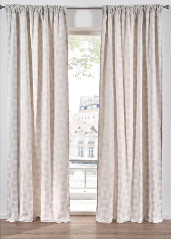 Rideau en coton tissé jacquard (1 pce), bonprix