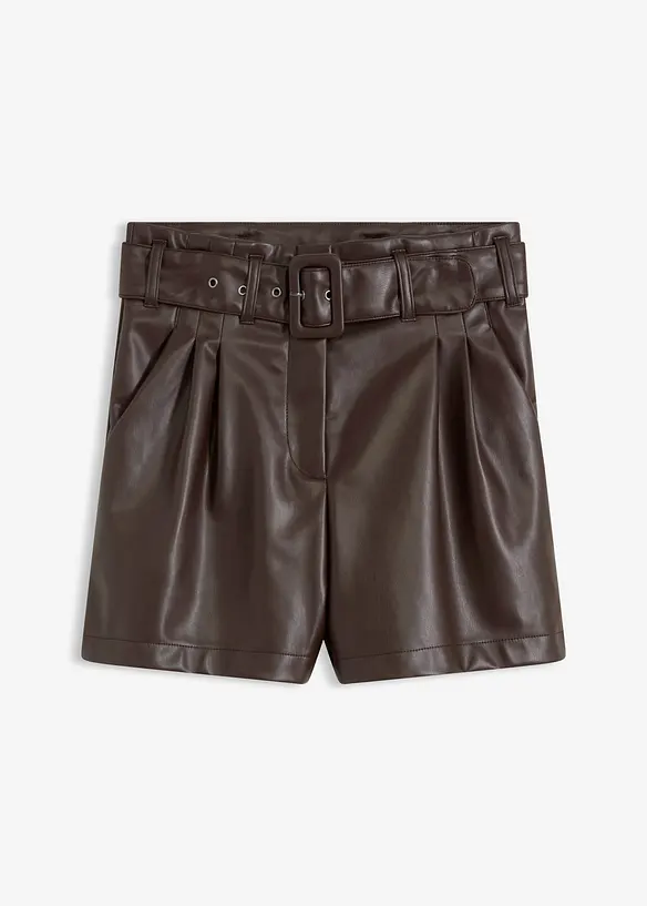 Short enduit avec ceinture, bonprix