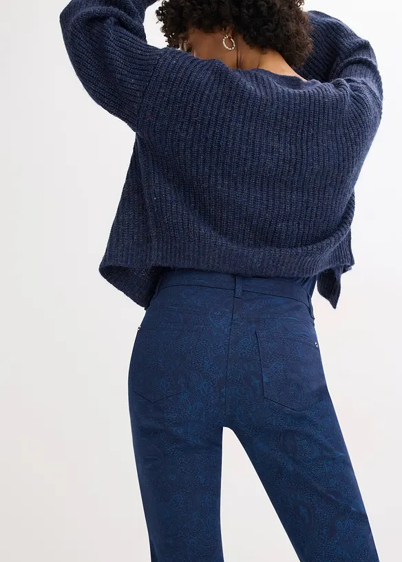 Pantalon en twill à imprimé raffiné, bonprix