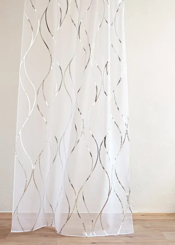 Voilage transparent &agrave; imprim&eacute; brillant (1 pce), bonprix