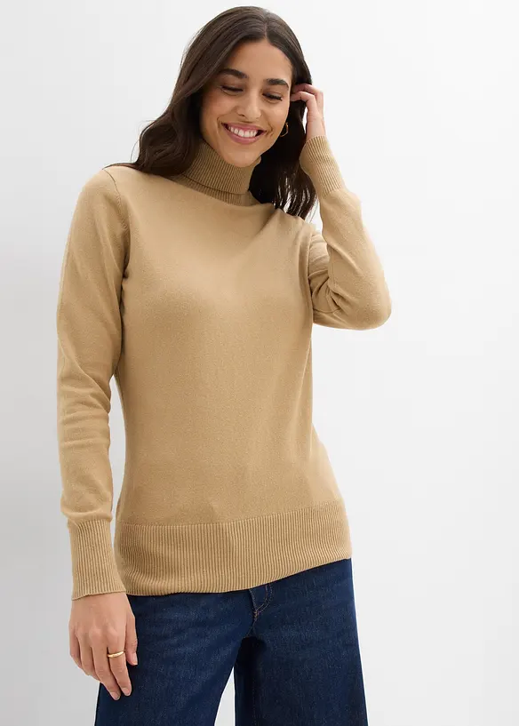 Pull col roulé basique, bonprix