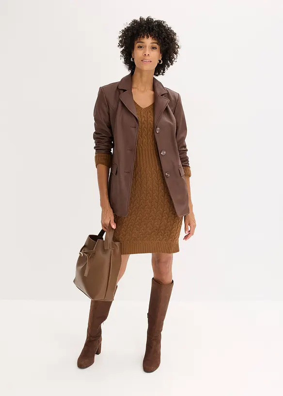 Blazer long enduit, bonprix