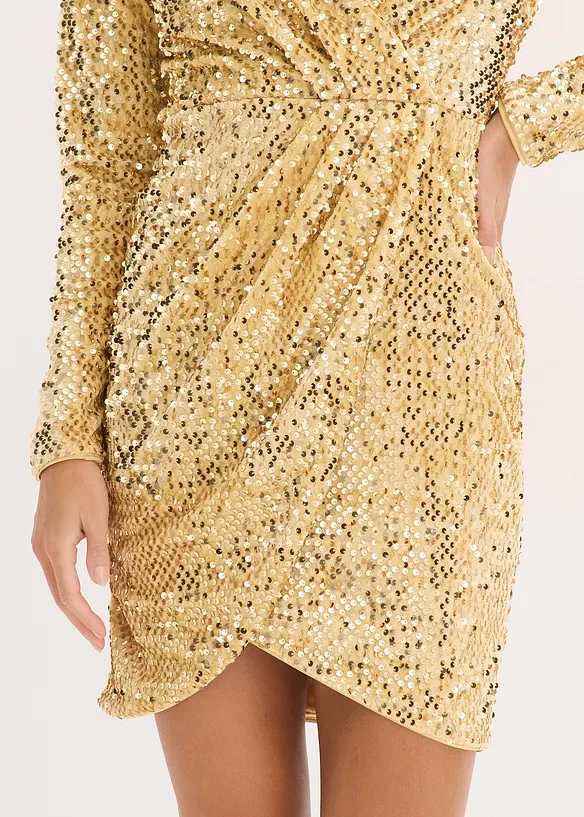 Robe à sequins en velours doux, bonprix