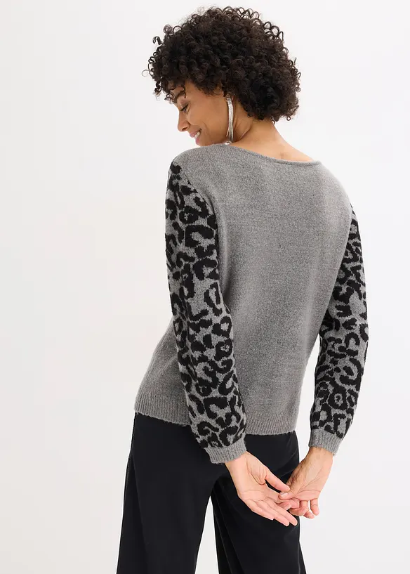 Pull à motif léopard, bonprix