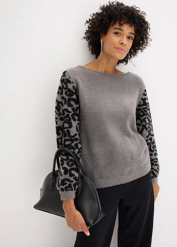 Pull à motif léopard, bonprix