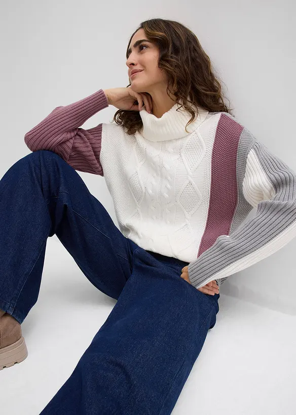 Pull col roulé, bonprix