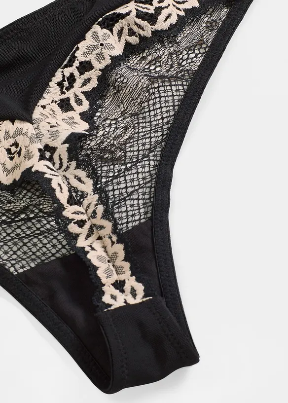 String à dentelle bicolore, bonprix