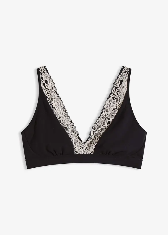 Soutien-gorge bralette orné de dentelle, sans armatures, bonprix