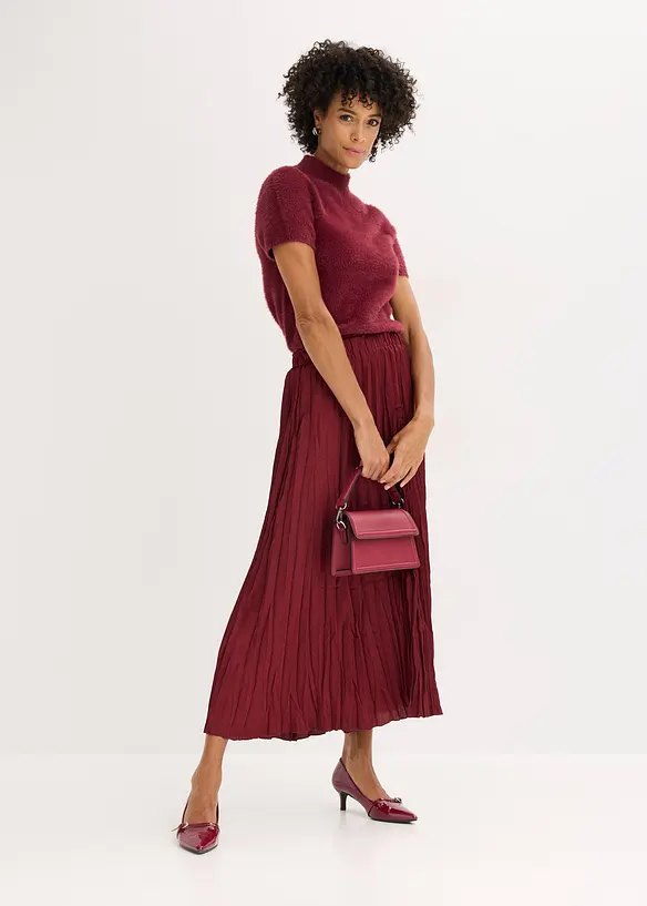 Jupe longue en satin froissé, bonprix