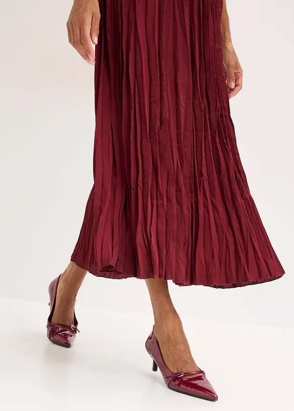 Jupe longue en satin froissé, bonprix