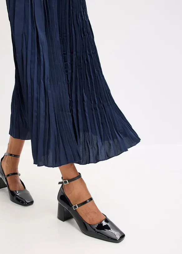 Jupe longue en satin froiss&eacute;, bonprix