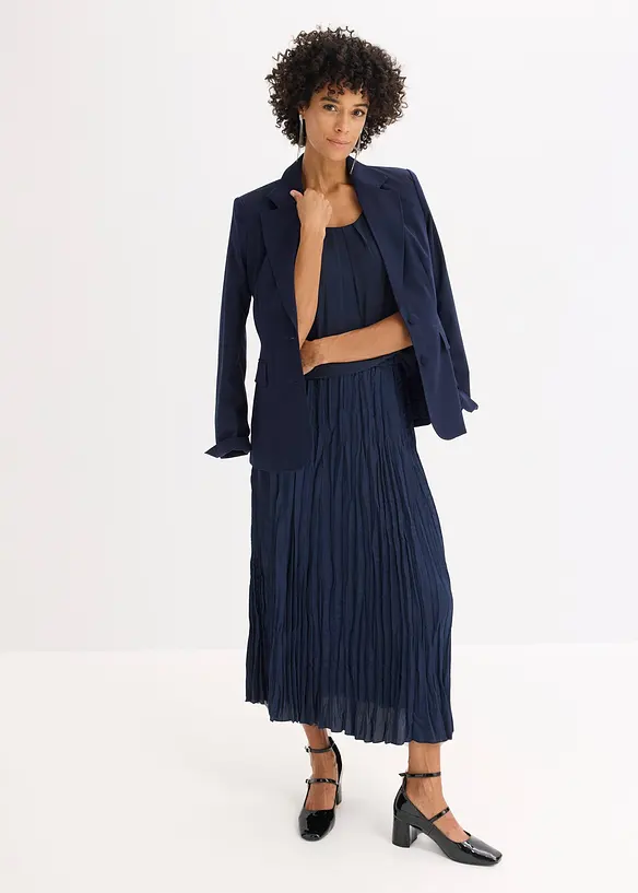 Jupe longue en satin froiss&eacute;, bonprix