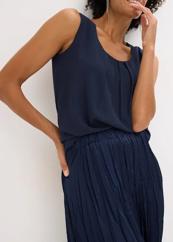 Jupe longue en satin froiss&eacute;, bonprix