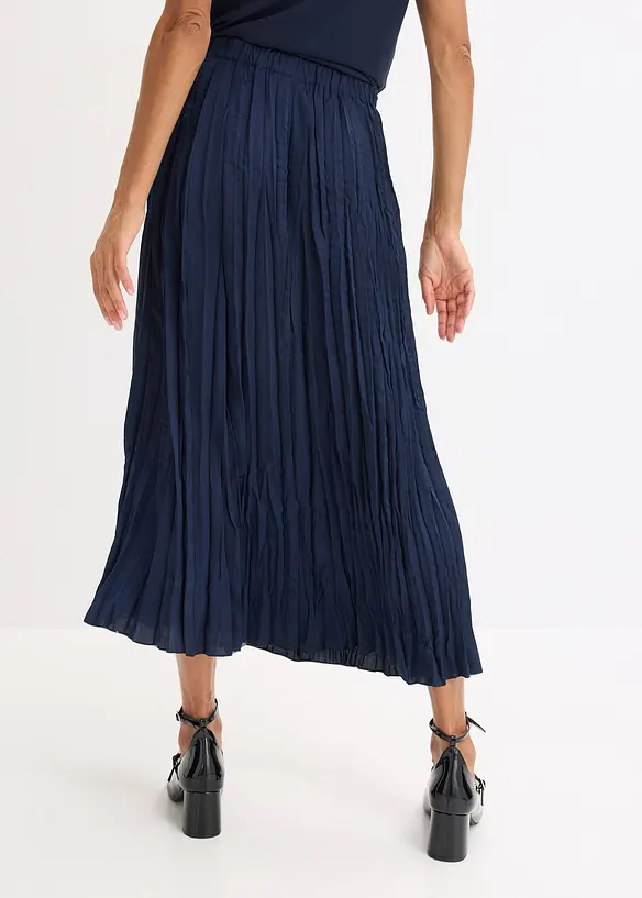 Jupe longue en satin froiss&eacute;, bonprix