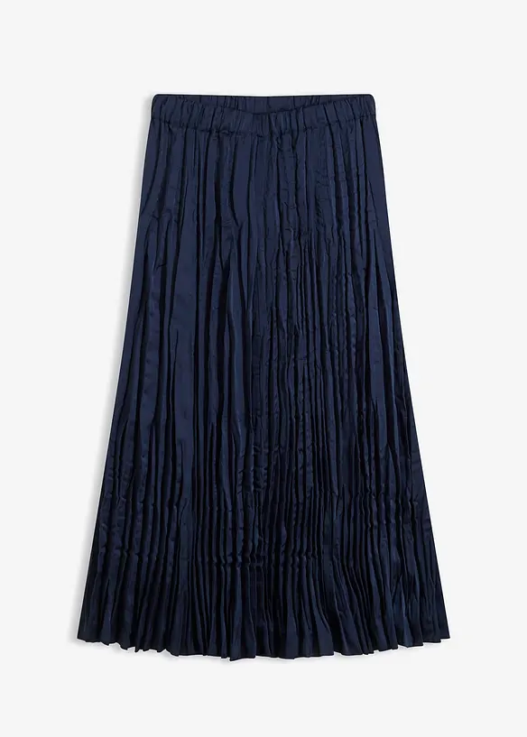Jupe longue en satin froiss&eacute;, bonprix