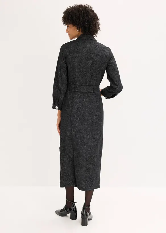 Robe en twill avec ceinture (ens. 2 pces), bonprix