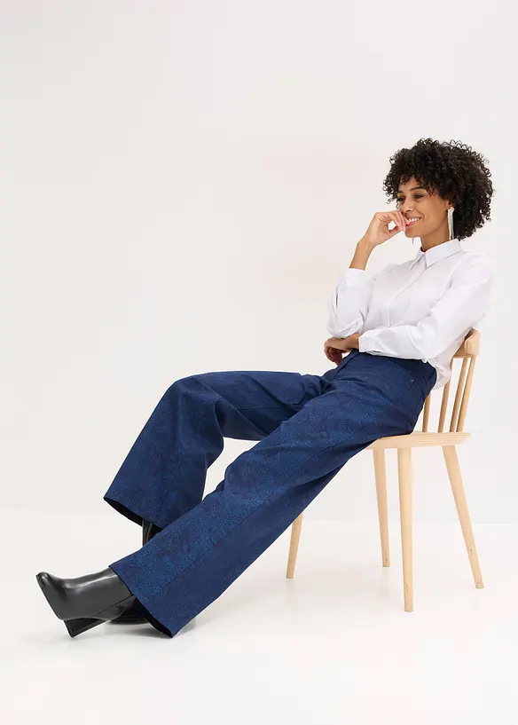 Pantalon large en coton extensible, bonprix