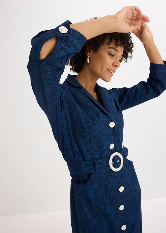 Robe en twill avec ceinture (ens. 2 pces), bonprix