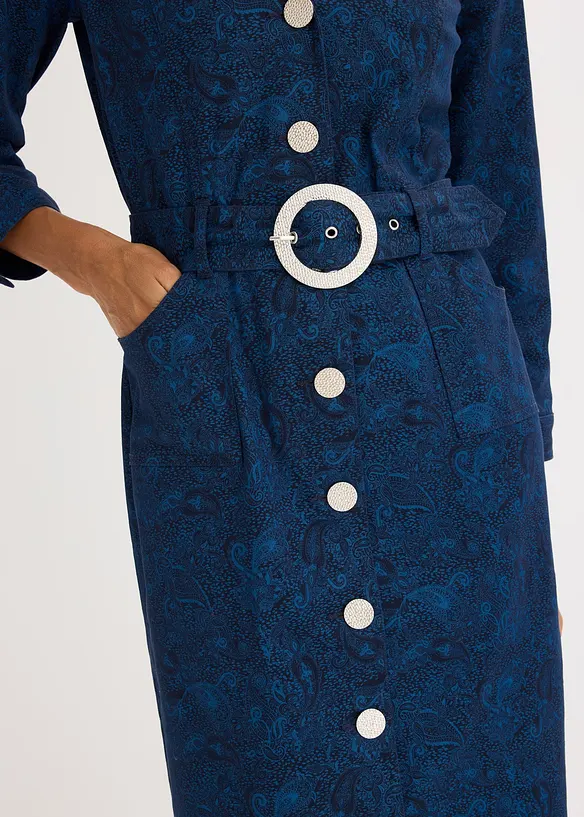 Robe en twill avec ceinture (ens. 2 pces), bonprix