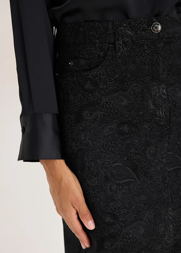 Jupe midi en coton extensible, bonprix