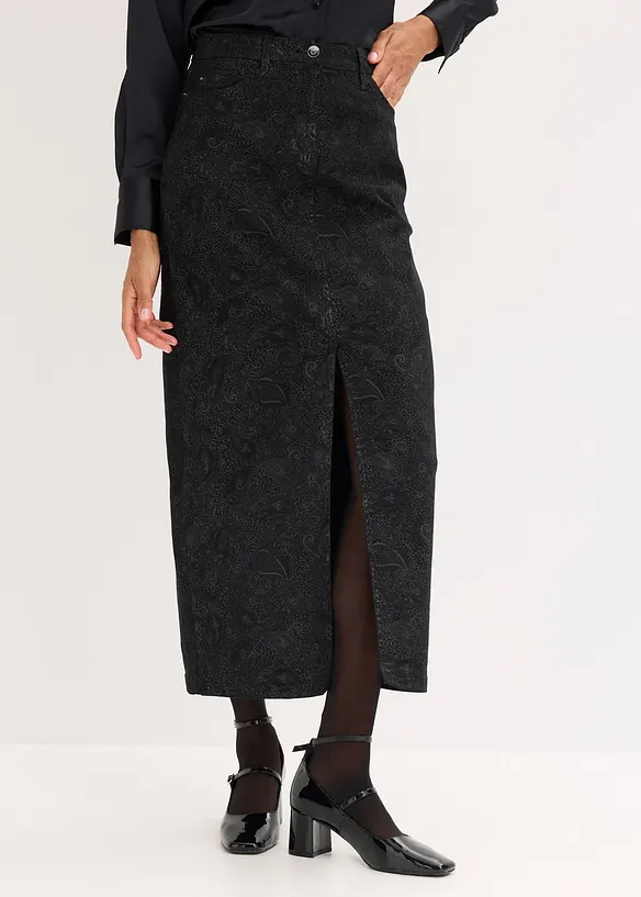 Jupe midi en coton extensible, bonprix