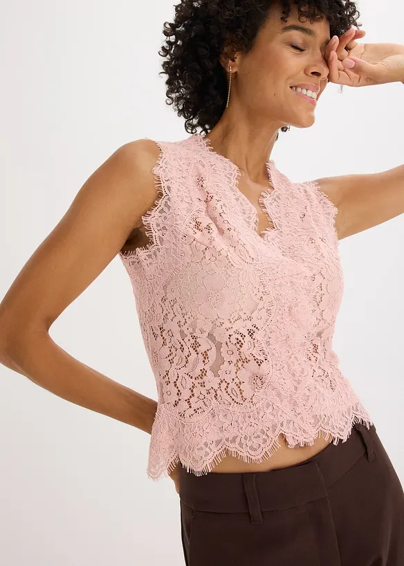 Gilet sans manches en dentelle, bonprix