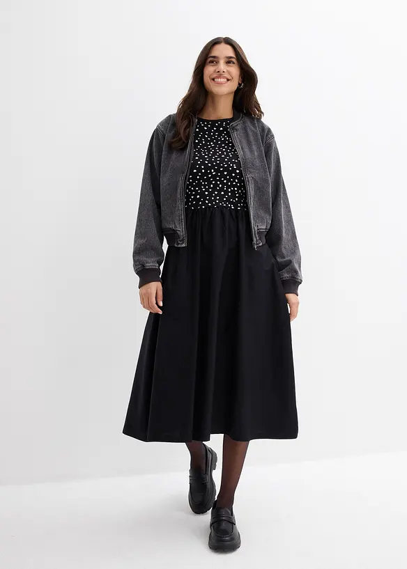 Robe bi-mati&egrave;re 100% coton, bonprix