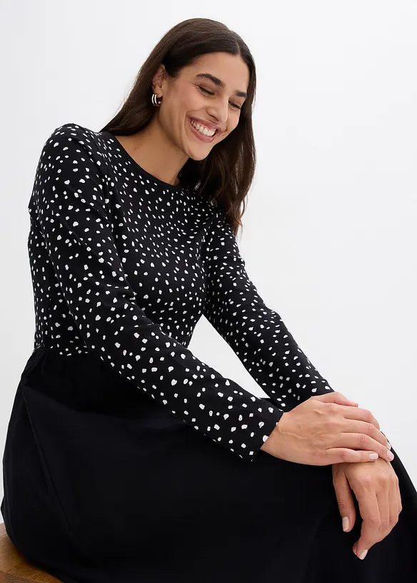 Robe bi-mati&egrave;re 100% coton, bonprix