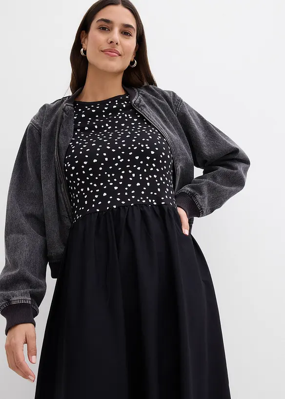 Robe bi-mati&egrave;re 100% coton, bonprix