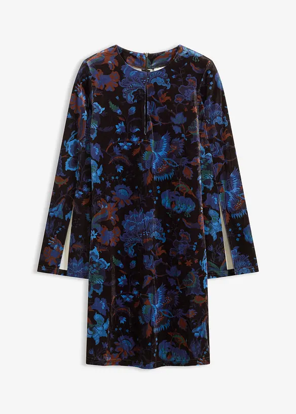 Robe courte en velours fluide, bonprix