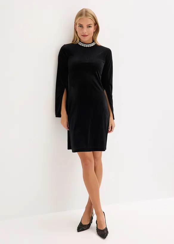 Robe courte en velours fluide, bonprix