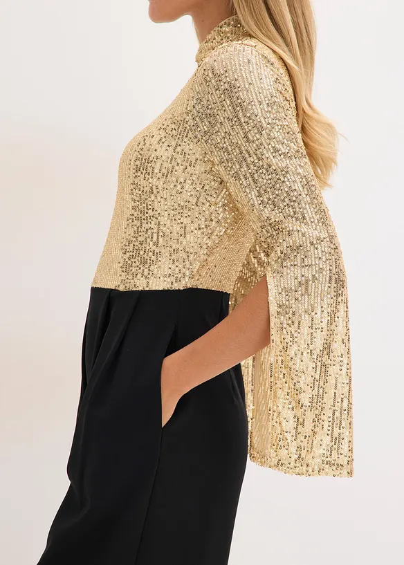 Combinaison en jersey avec haut à sequins, bonprix