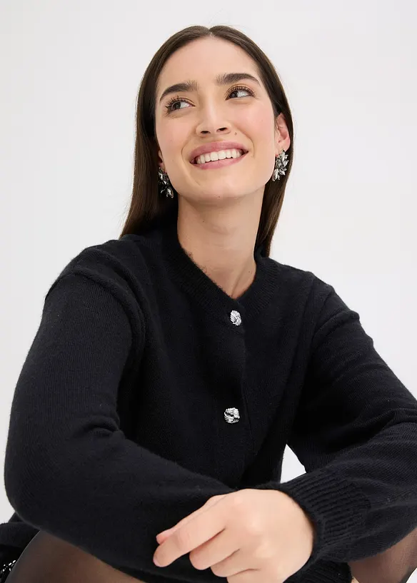 Gilet en maille à boutons décoratifs, bonprix