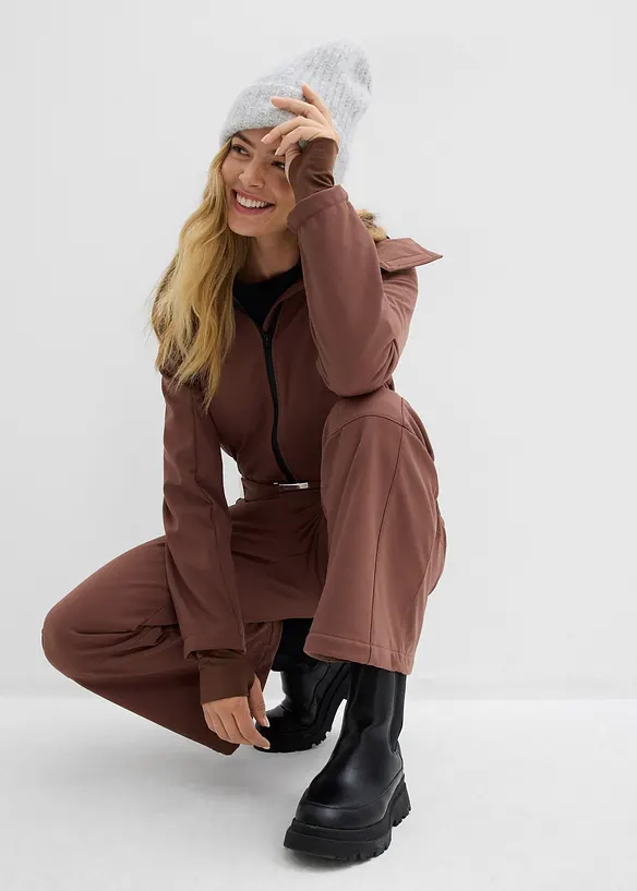 Combinaison de ski rembourr&eacute;e en softshell d&eacute;perlant, bonprix