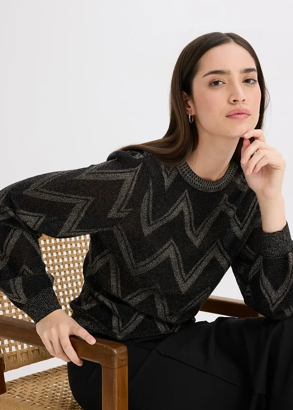 Pull en fine maille brillante, bonprix