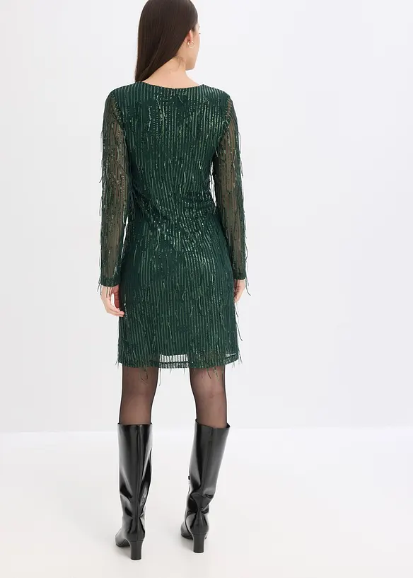 Robe à sequins et franges, bonprix