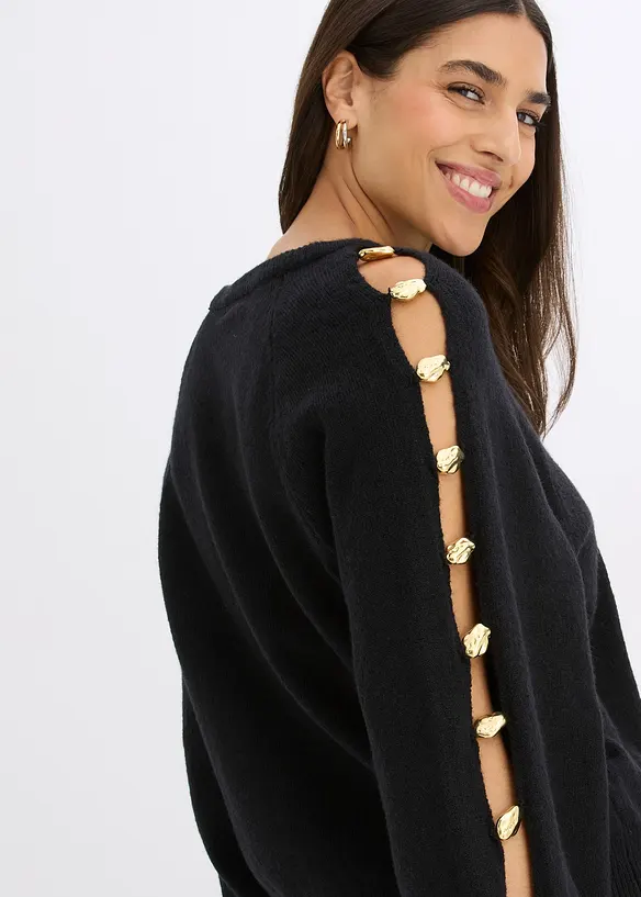 Pull avec perles métalliques, bonprix