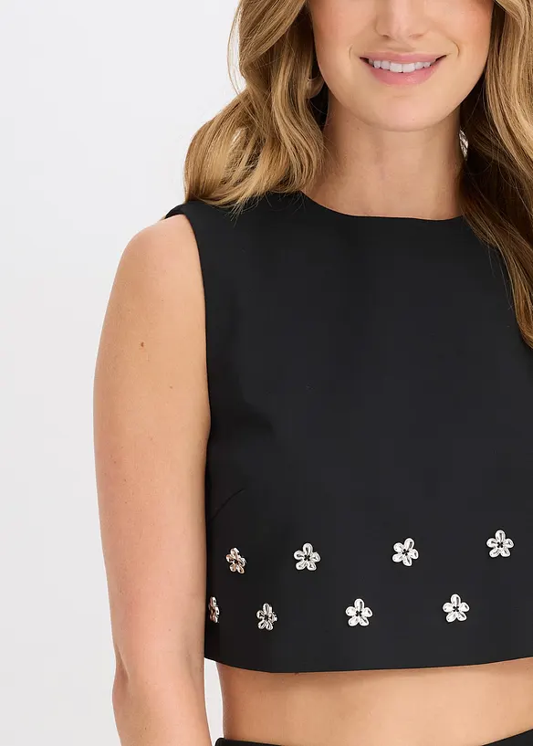 Top sans manches en coton mélangé, bonprix