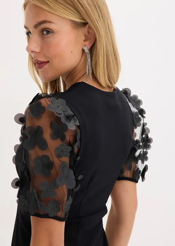 Robe courte avec manches en organza, bonprix