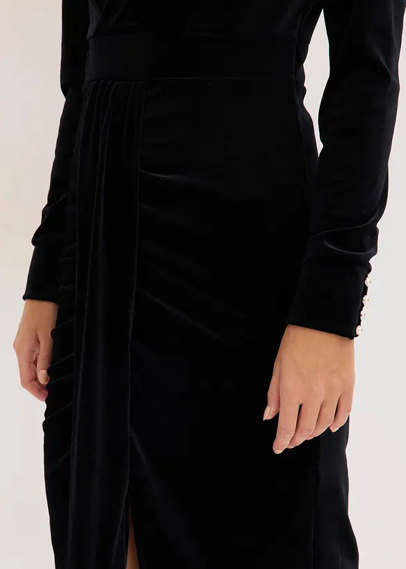 Robe midi en velours fluide, bonprix