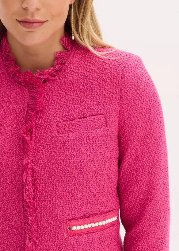 Blazer cropped en maille bouclette, bonprix